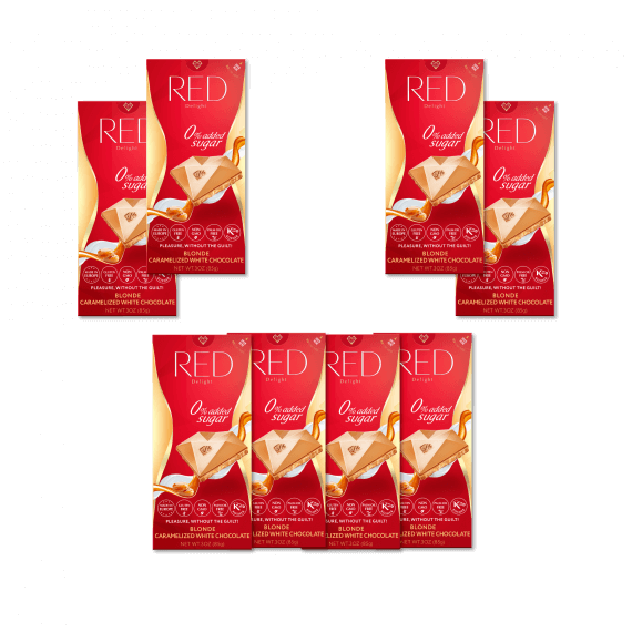 RED Chocolate blonde caramelized white chocolate 8 Pack