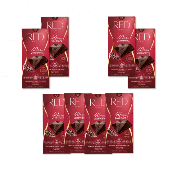 RED Chocolate 60% Extra Dark Chocolate 8 Pack